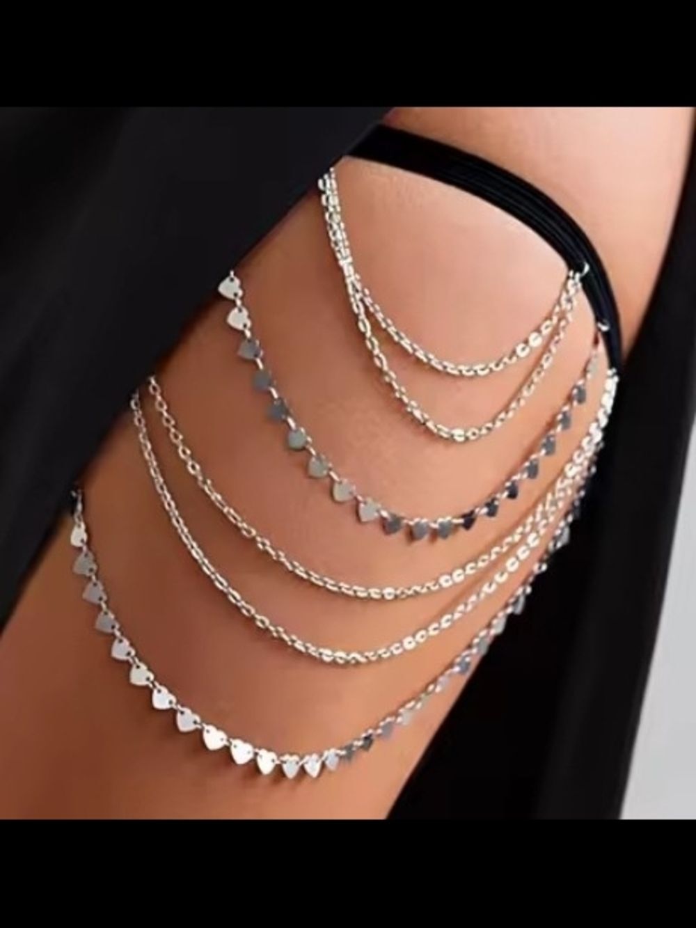 NWOT HANDMADE "Aphrodite" Heart Chain Thigh Garter Belt Wedding Prom Accessory